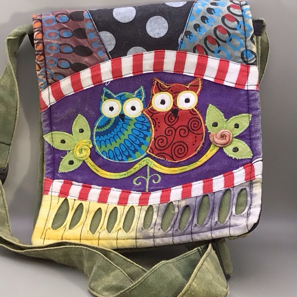 Rising International Multicolored Patchwork Owl C… - image 1